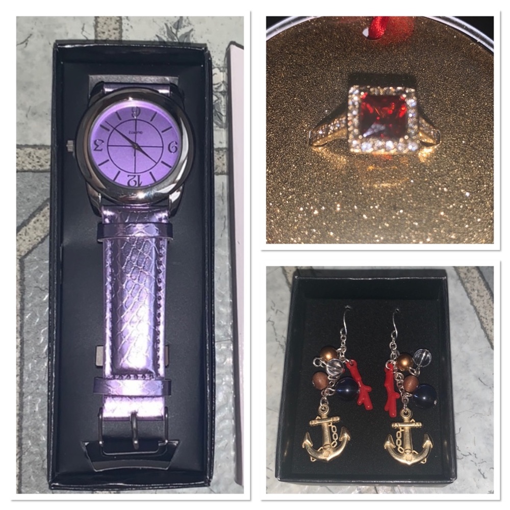 AVON JEWLERY BUNDLE: NWT earrings, watch and ring!